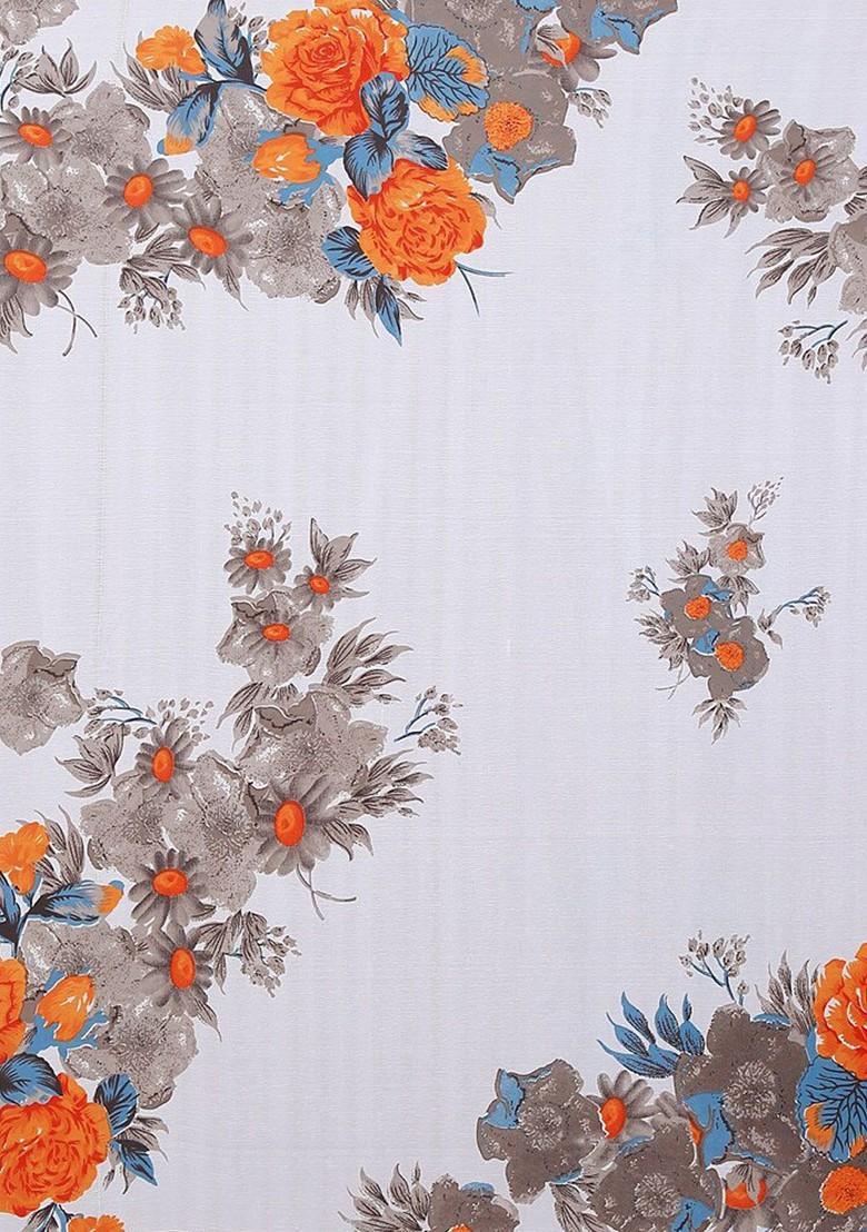 White Embroidered Georgette Saree Set