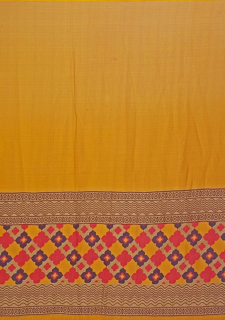 Brown Printed Georgette Saree Set (Set Of 2)