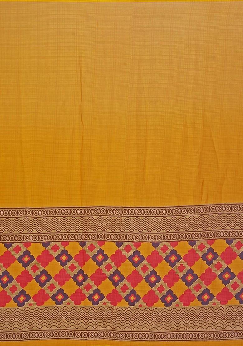 Turquoise Blue Printed Georgette Saree Set (Set Of 2)