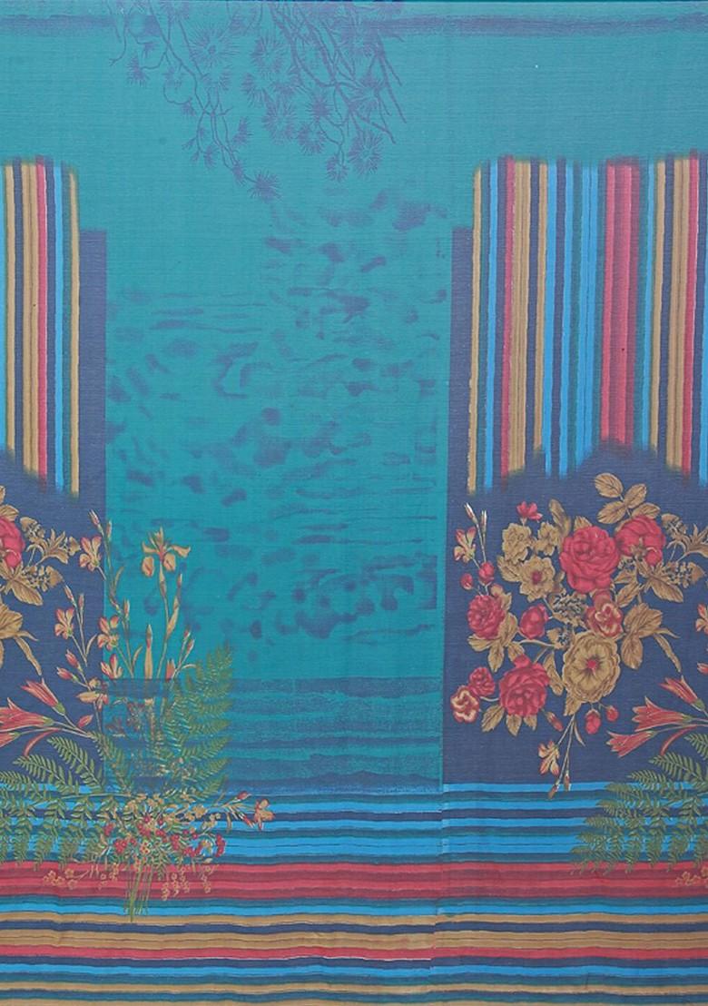 Maroon Embroidered Poly Blend Saree Set