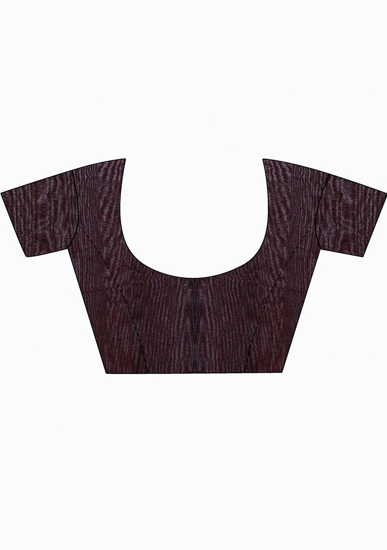 Black Floral Georgette Saree Set (Set Of 2)