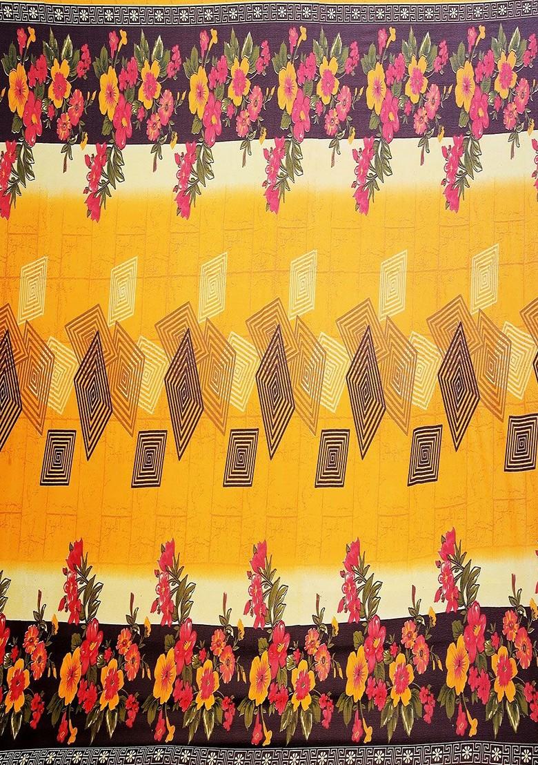 Teal Green Floral Georgette Saree Set (Set Of 2)