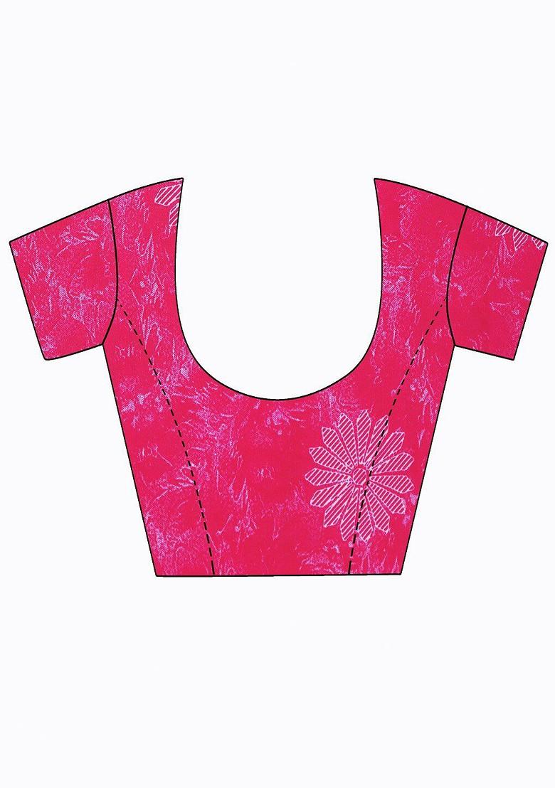 Pink Embroidered Georgette Saree Set