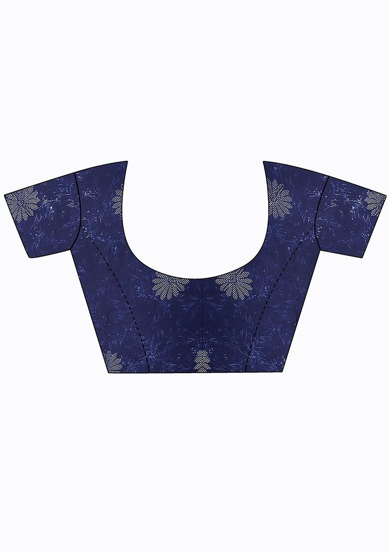 Orange Floral Georgette Saree Set (Set Of 2)