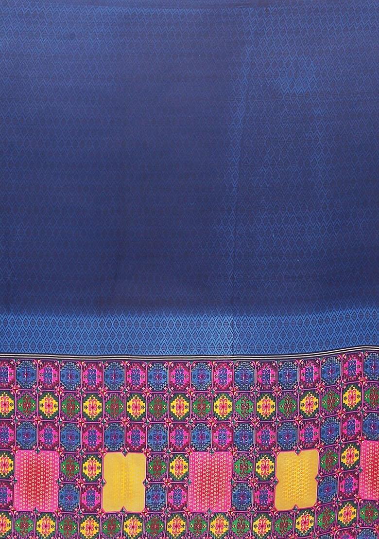 Pink Embroidered Georgette Saree Set (Set Of 2)