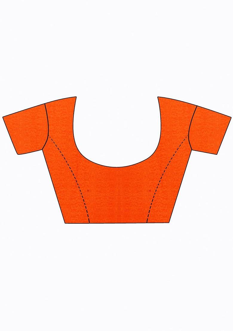 Yellow Striped Georgette Saree Set (Set Of 2)