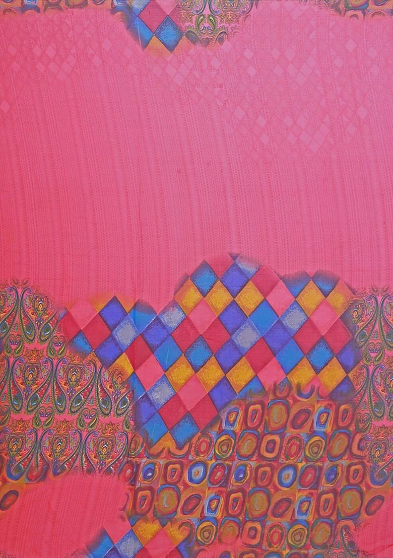 White Embroidered Georgette Saree Set