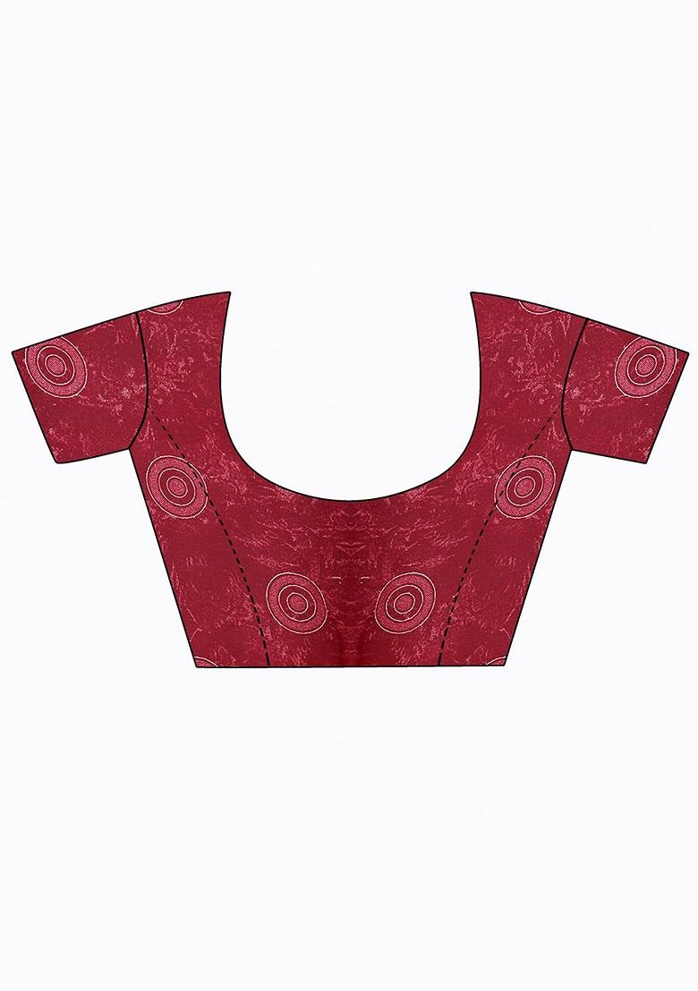 Green Embroidered Georgette Saree Set (Set Of 2)