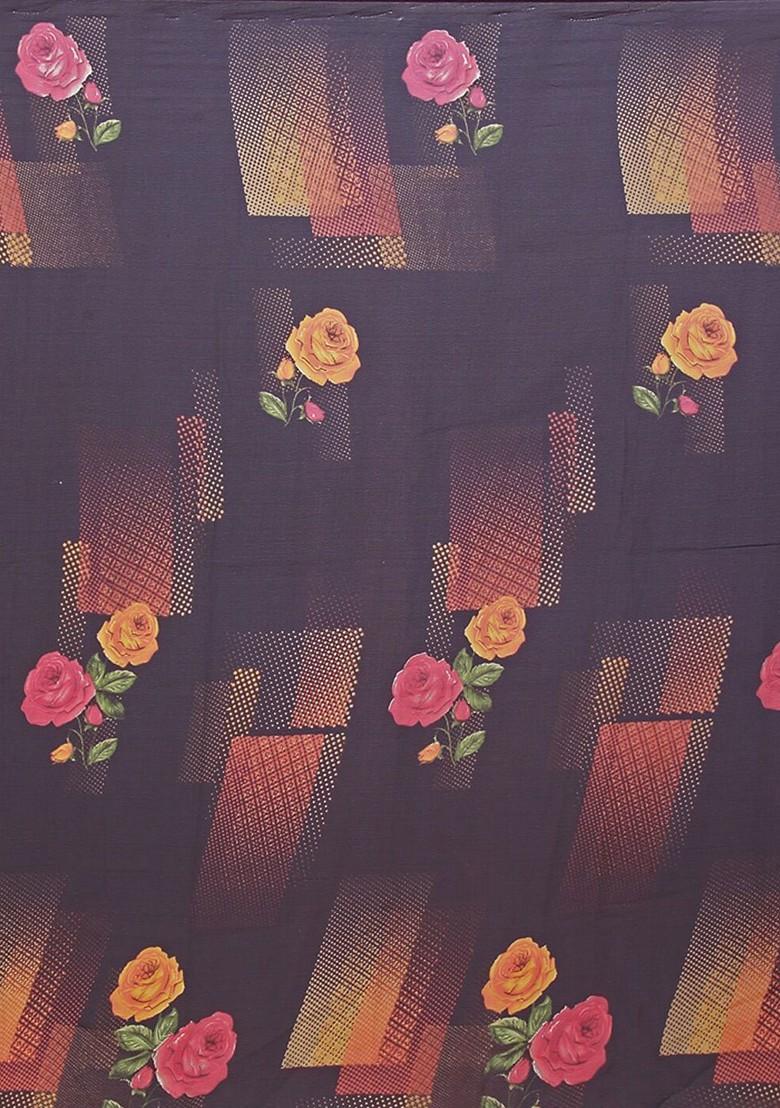 Black Embroidered Georgette Saree Set (Set Of 2)