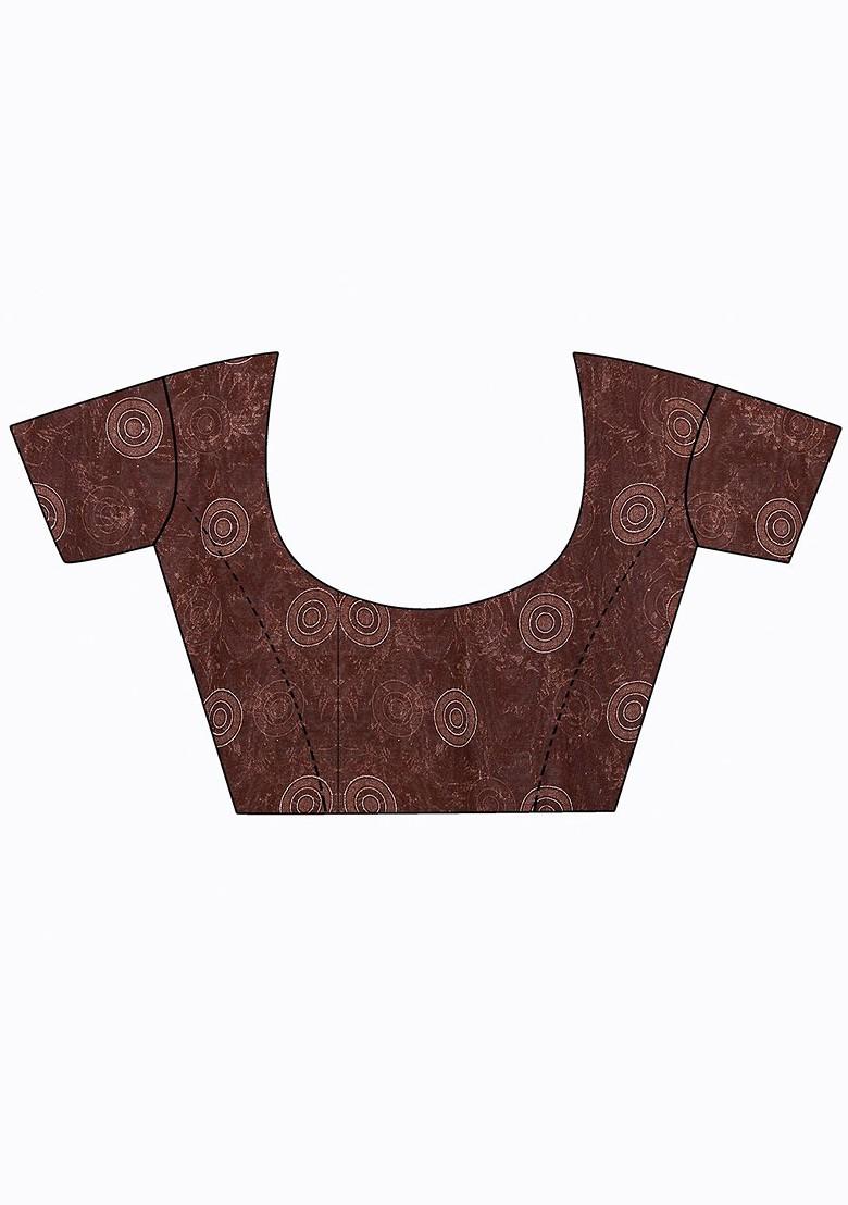 Black Embroidered Georgette Saree Set (Set Of 2)