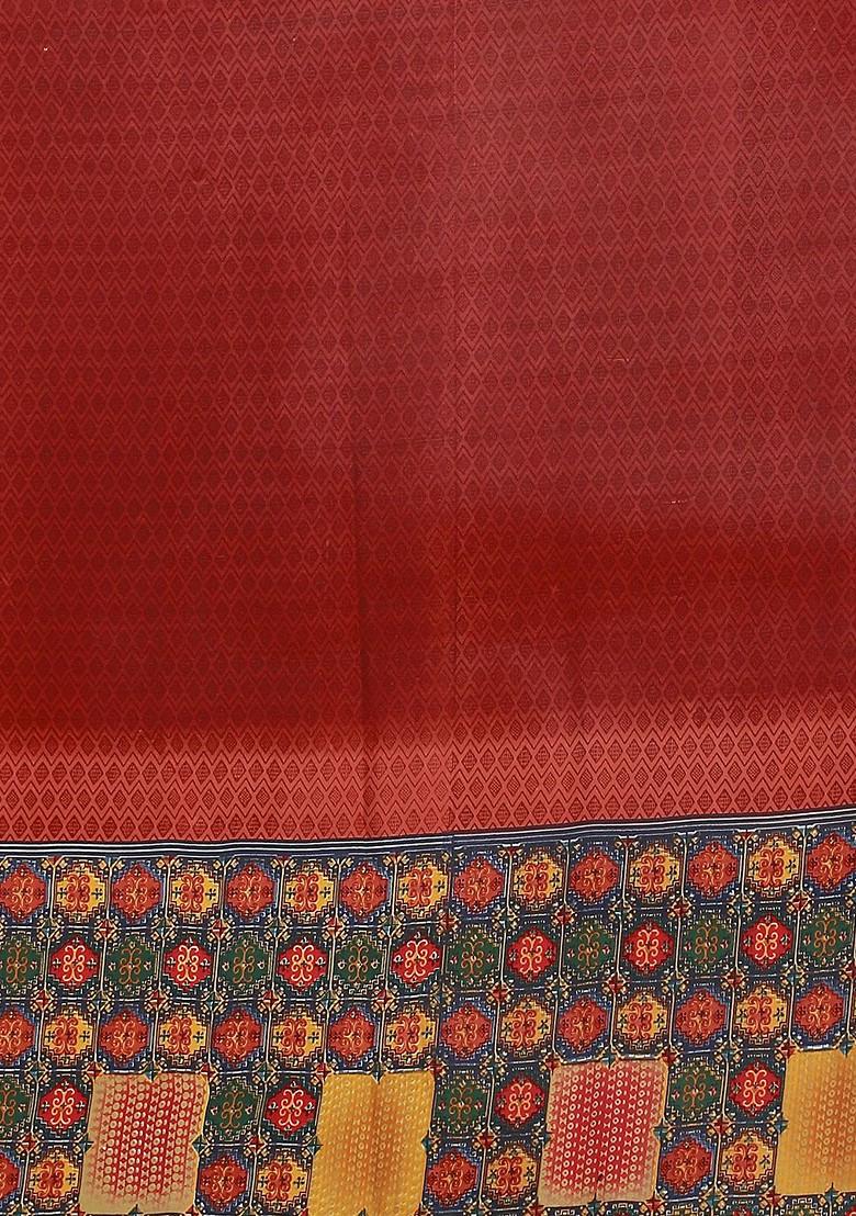 Black Floral Georgette Saree Set (Set Of 2)