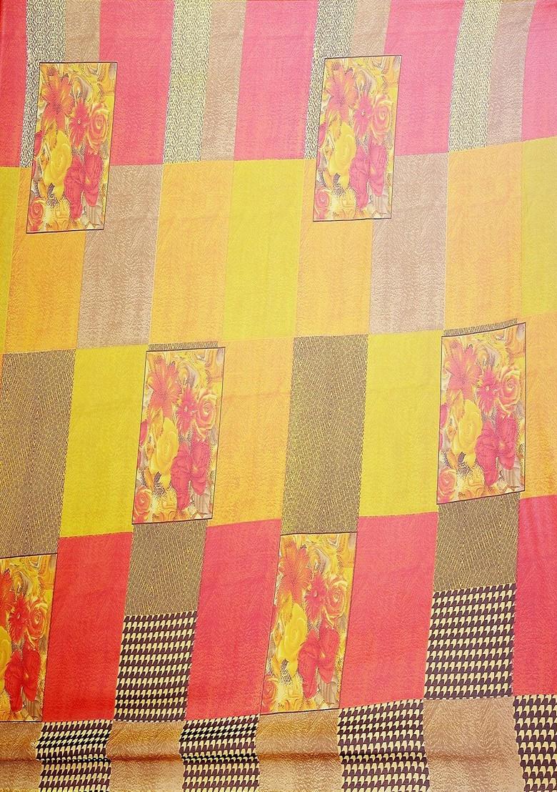 White Floral Georgette Saree Set (Set Of 2)