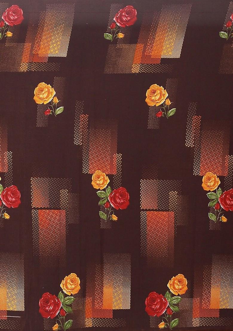 Navy Blue Floral Georgette Saree Set