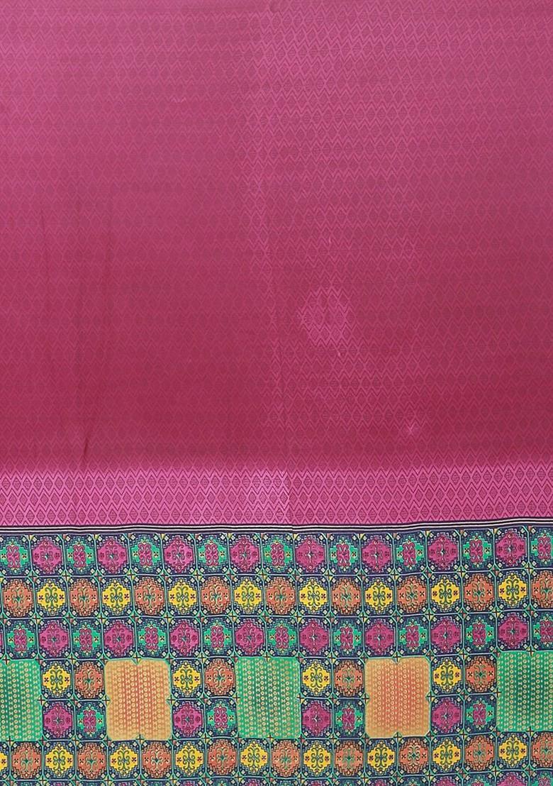 Maroon Embroidered Georgette Saree Set