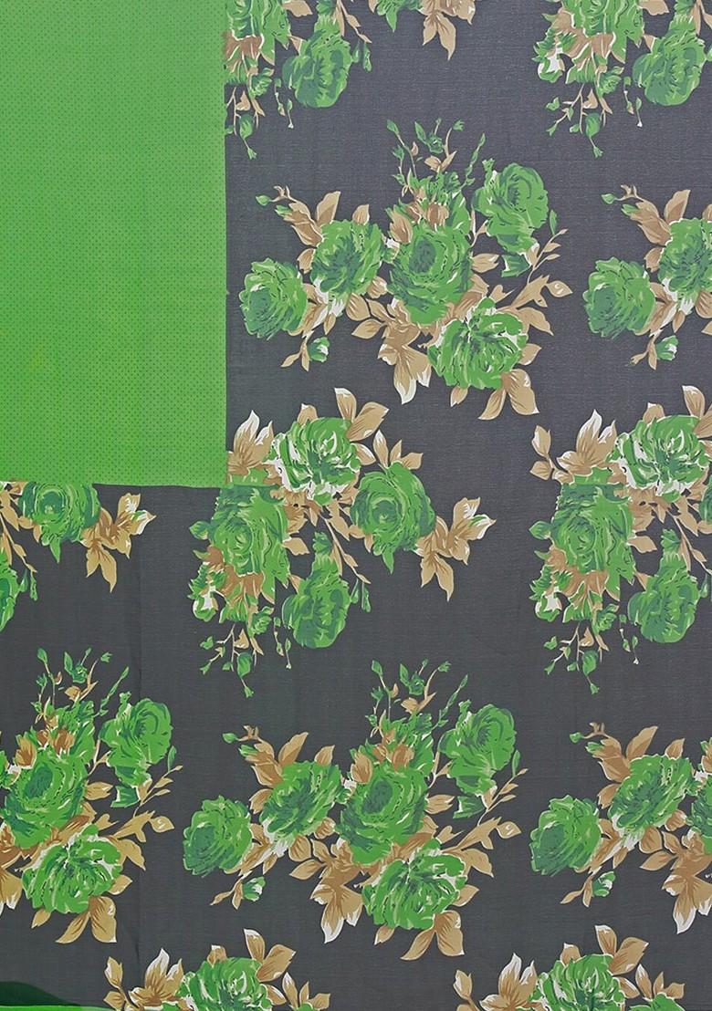 Green Embroidered Georgette Saree Set (Set Of 2)