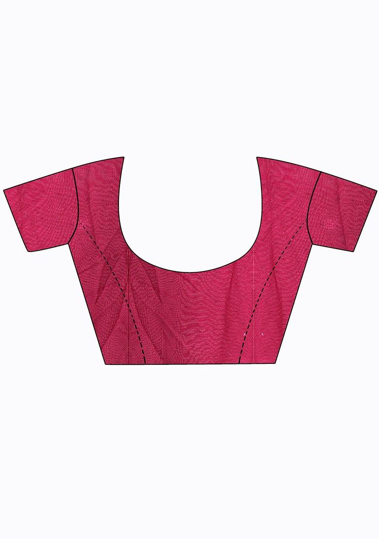 Maroon Floral Georgette Saree Set (Set Of 2)