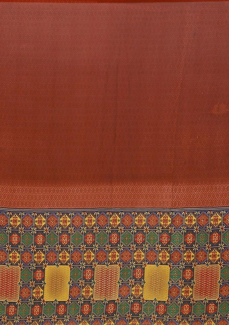 Black Printed Georgette Saree Set (Set Of 2)