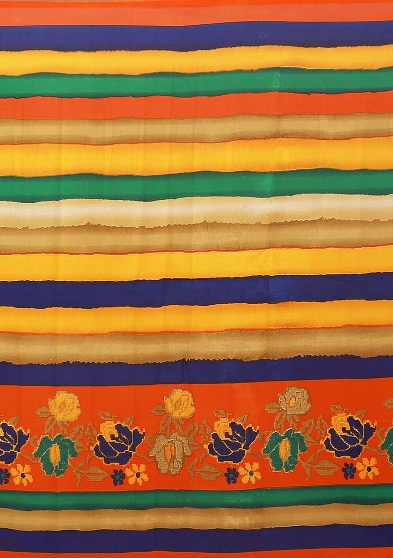 Maroon Embroidered Poly Blend Saree Set