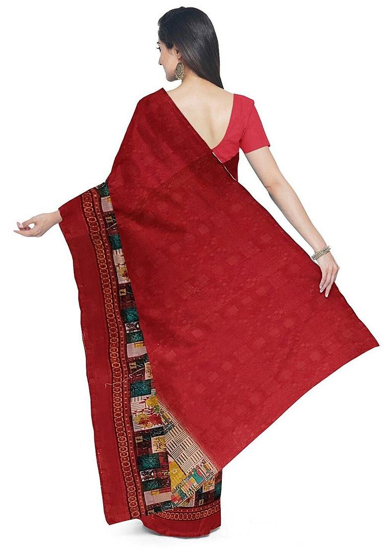 Peach Embroidered Georgette Saree Set