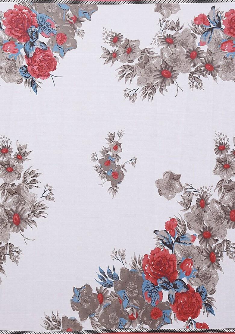 Black Embroidered Georgette Saree Set (Set Of 2)