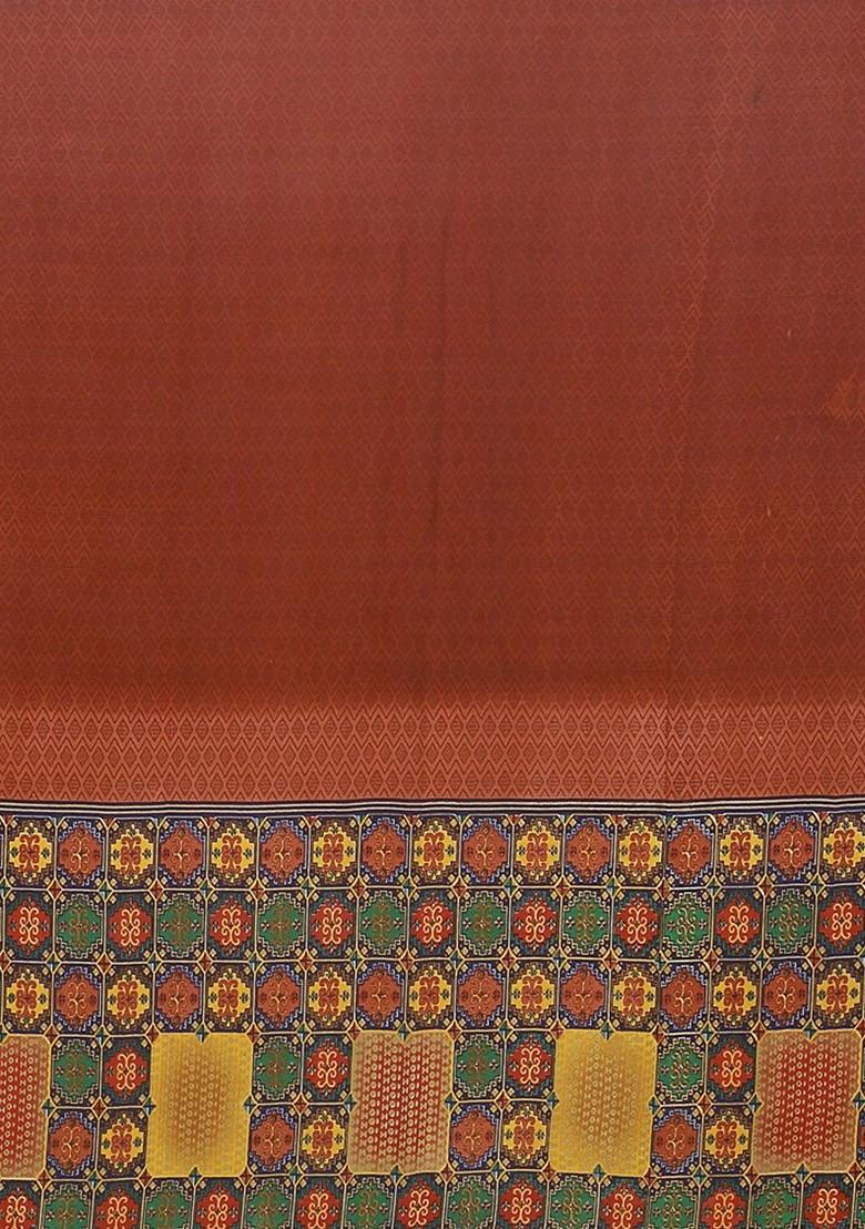 Maroon Embroidered Georgette Saree Set (Set Of 2)