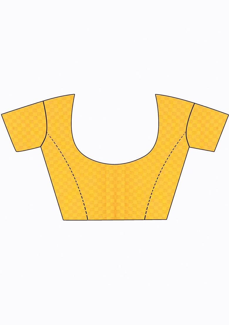 Mustard Yellow Printed Georgette Saree Set