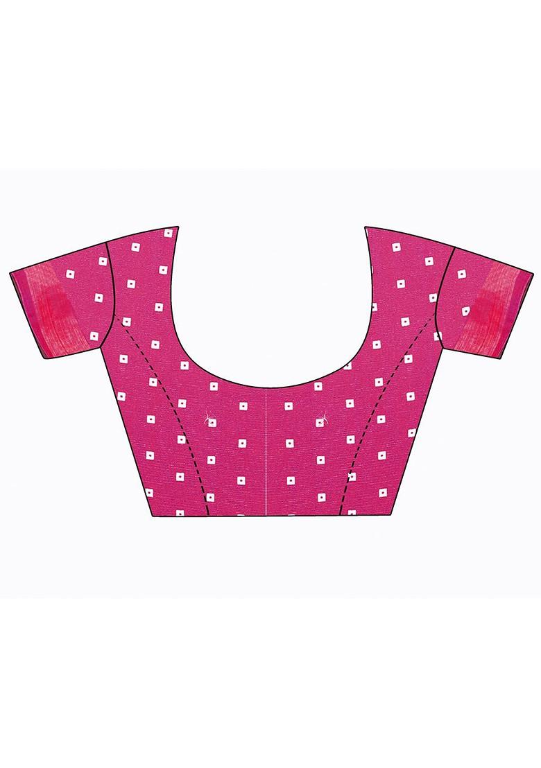 Orange Printed Art Silk Saree Set