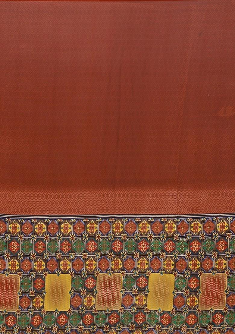 Beige Embroidered Georgette Saree Set (Set Of 2)