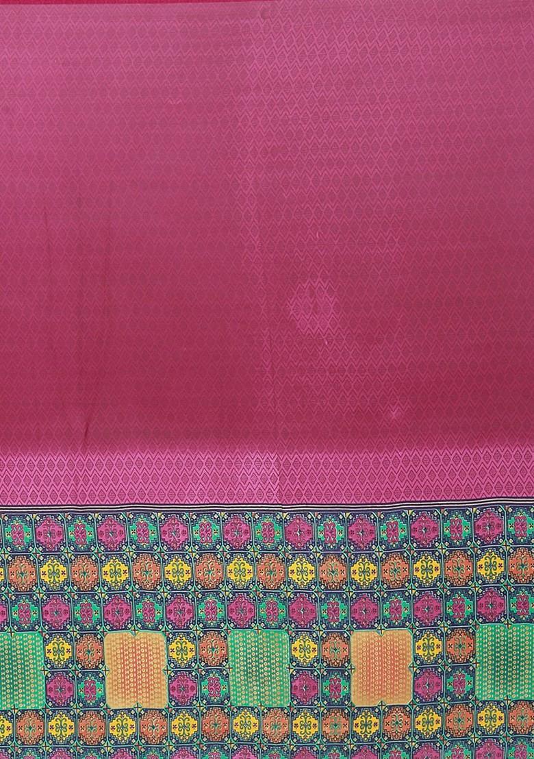 Beige Printed Georgette Saree Set (Set Of 2)