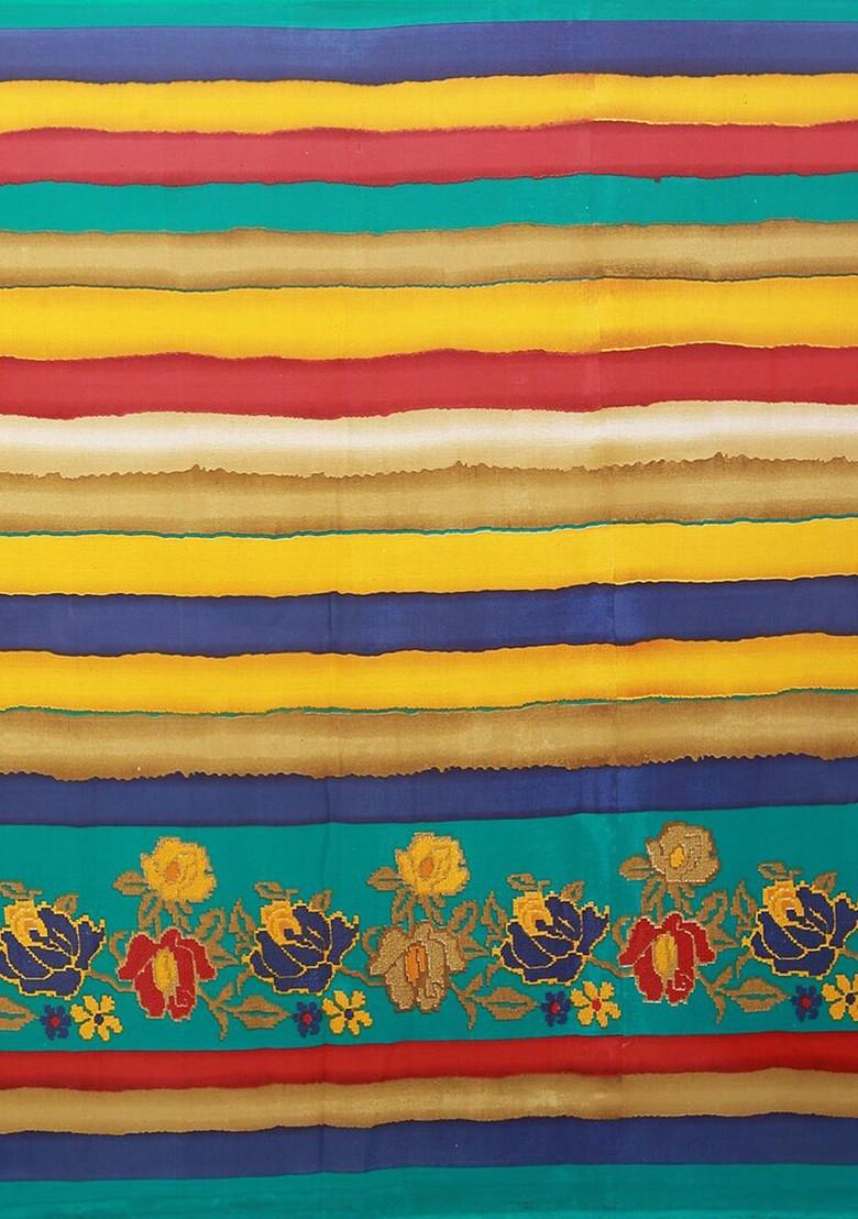 Pink Embroidered Georgette Saree Set (Set Of 2)