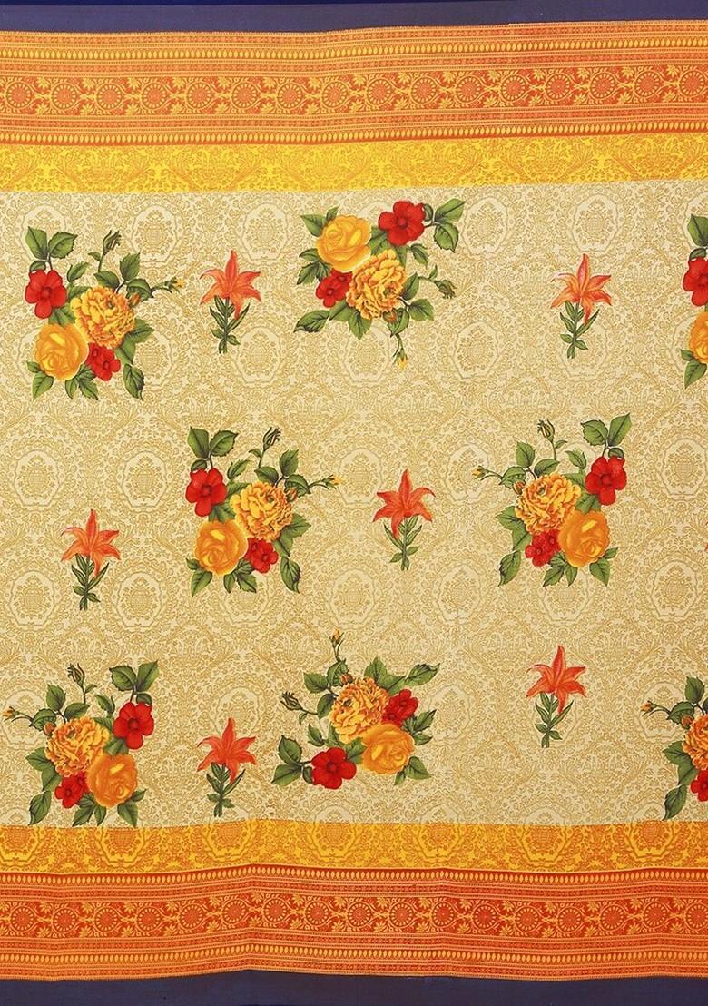 Green Printed Georgette Saree Set (Set Of 2)