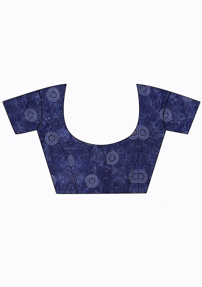 Beige Floral Georgette Saree Set (Set Of 2)