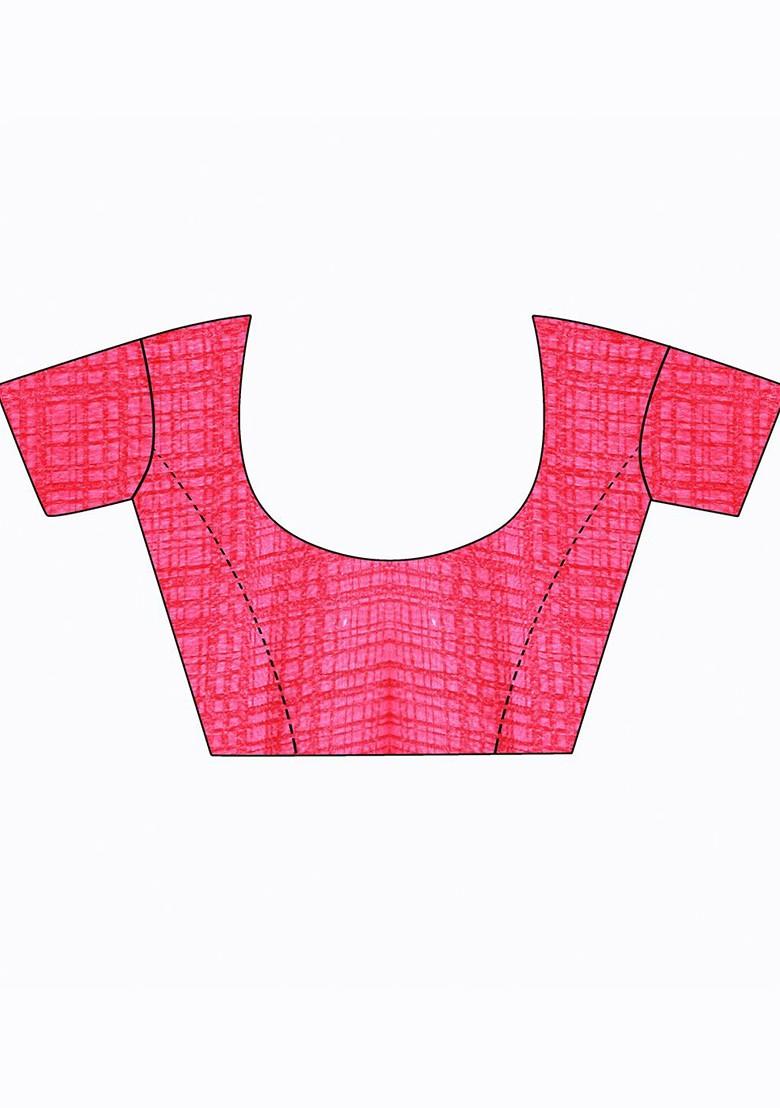 Pink Embroidered Georgette Saree Set