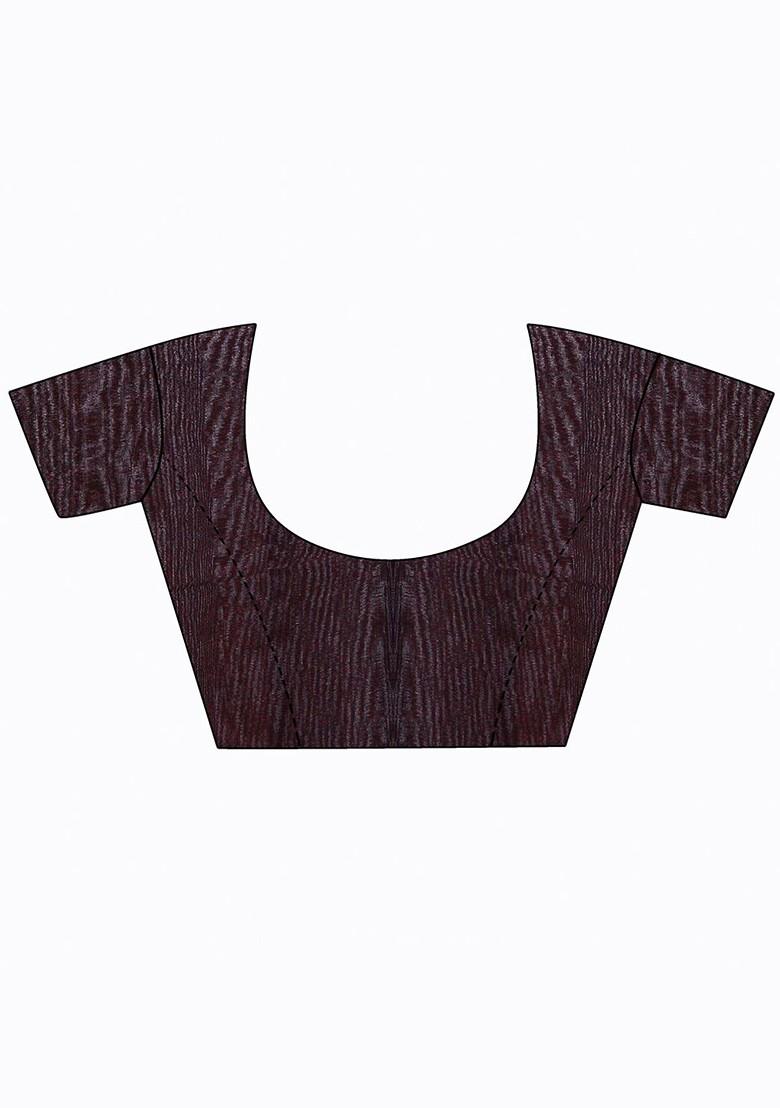 Black Floral Georgette Saree Set (Set Of 2)