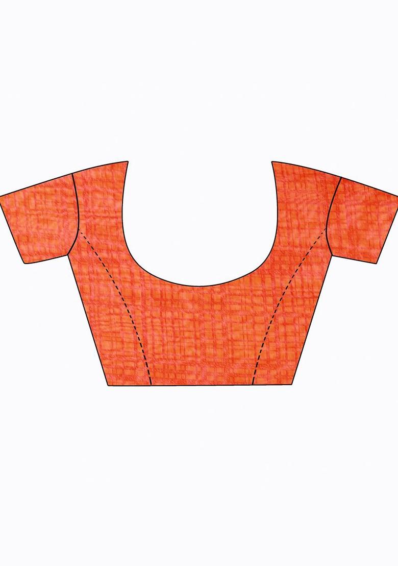 Magenta Printed Georgette Saree Set (Set Of 2)