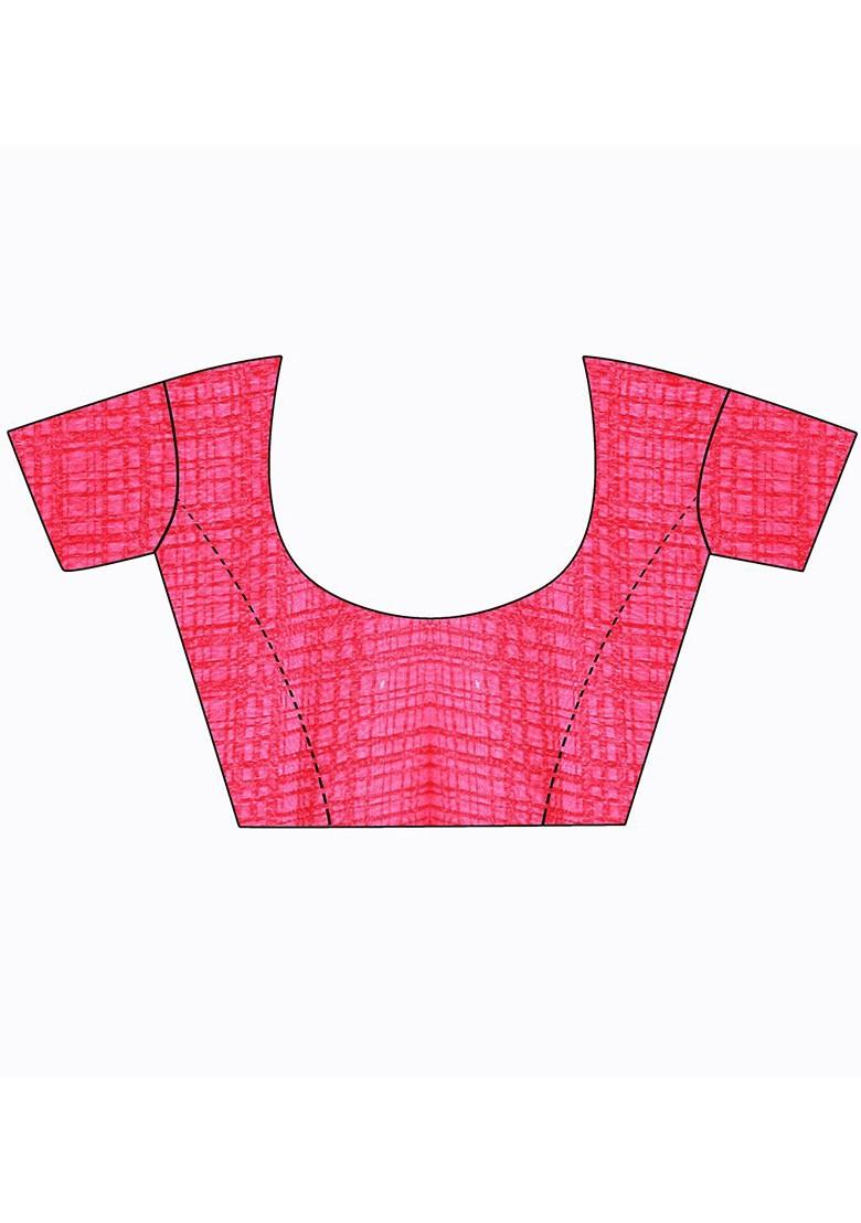 Pink Printed Georgette Saree Set