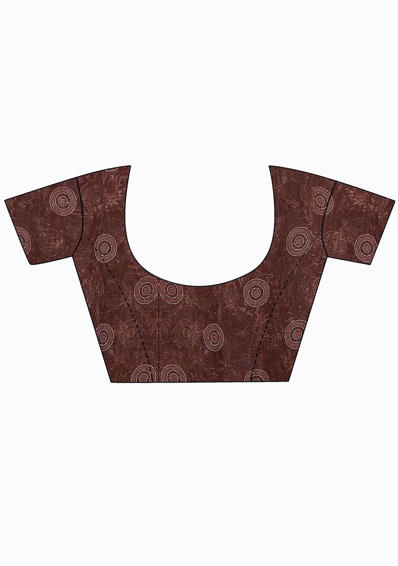 Beige Embroidered Georgette Saree Set (Set Of 2)