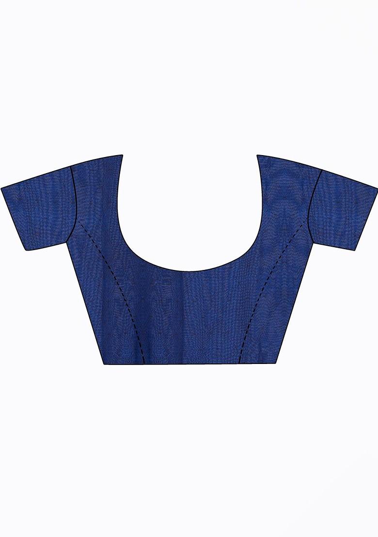 Navy Blue Embroidered Georgette Saree Set