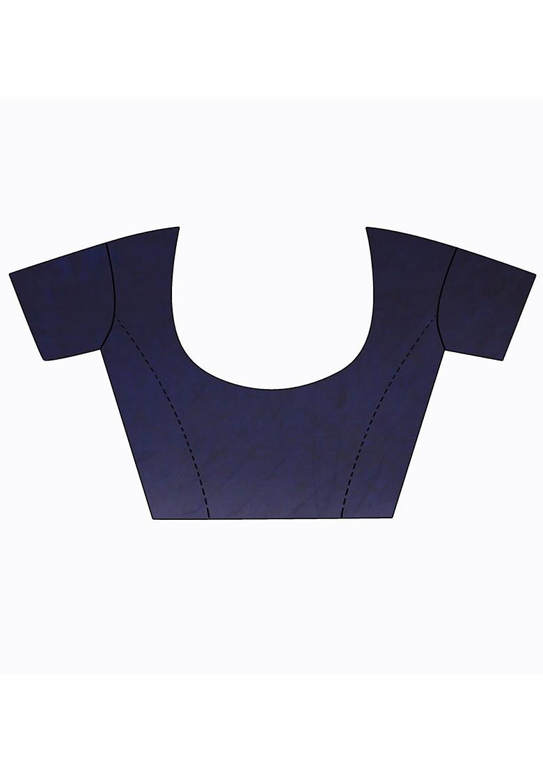 Navy Blue Floral Georgette Saree Set