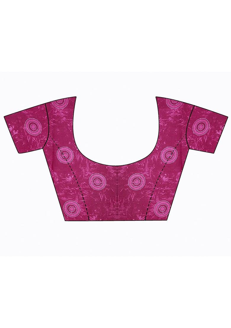 Red Floral Georgette Saree Set (Set Of 2)