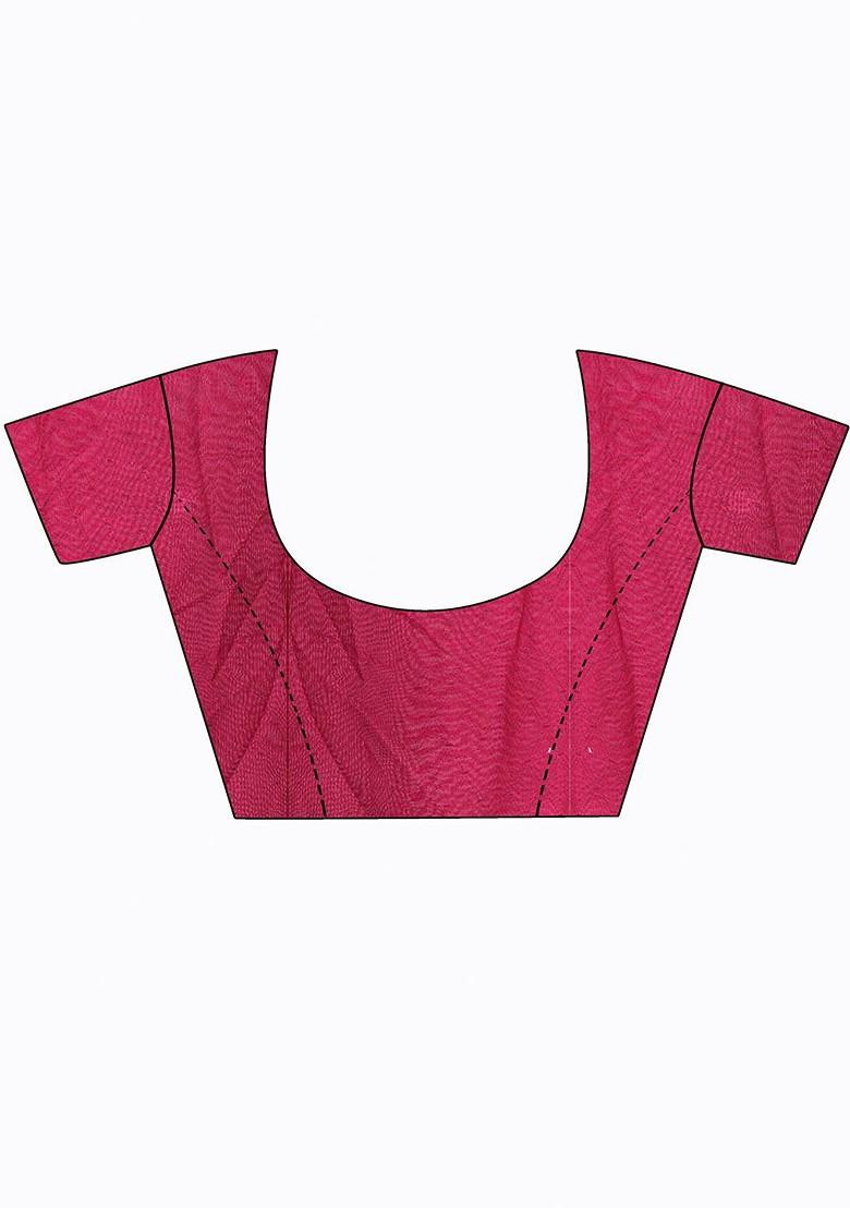 Pink Printed Georgette Saree Set