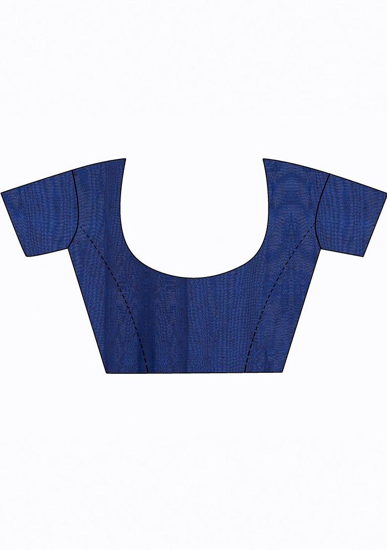 Navy Blue Embroidered Georgette Saree Set