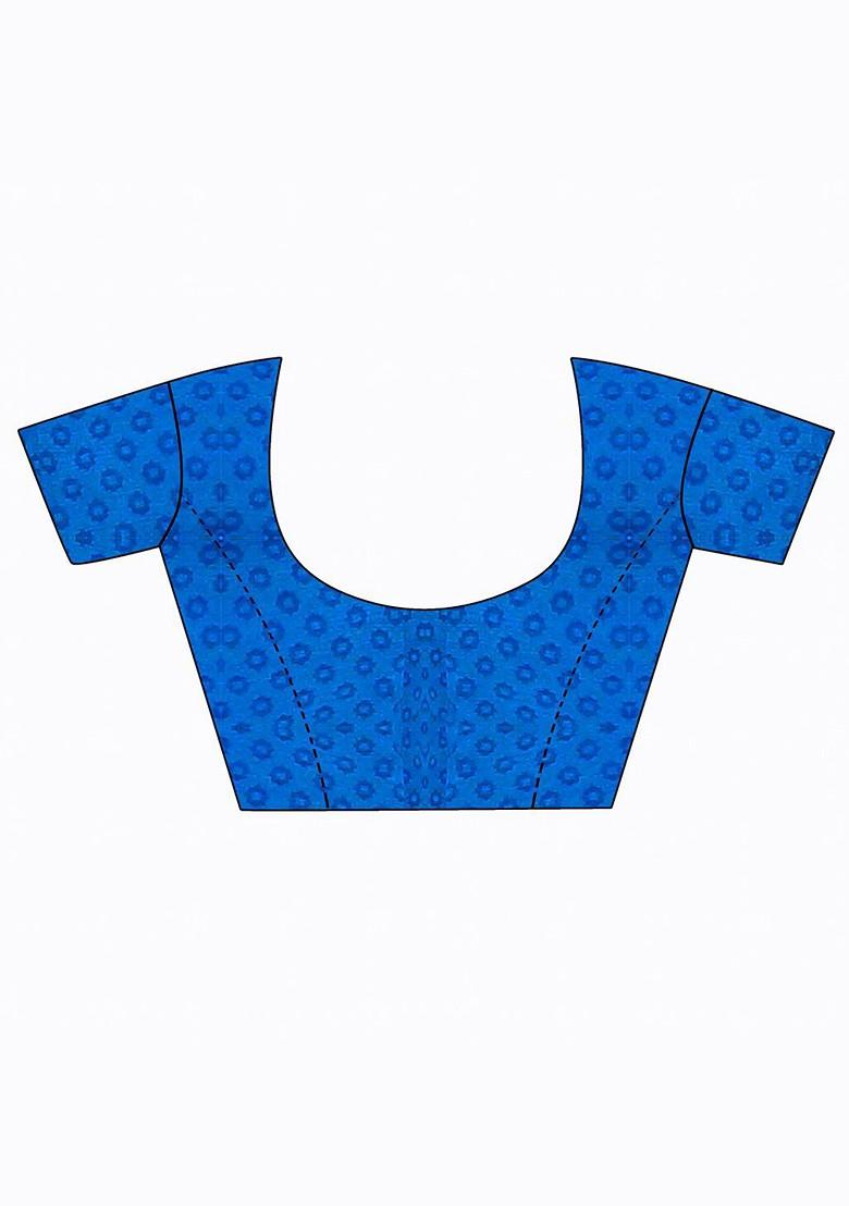 Turquoise Blue Embroidered Georgette Saree Set