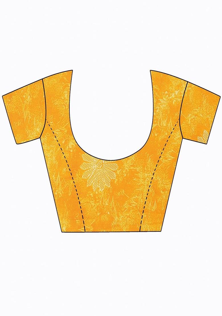 Green Floral Georgette Saree Set (Set Of 2)