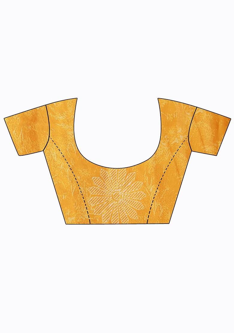 Magenta Embroidered Georgette Saree Set (Set Of 2)