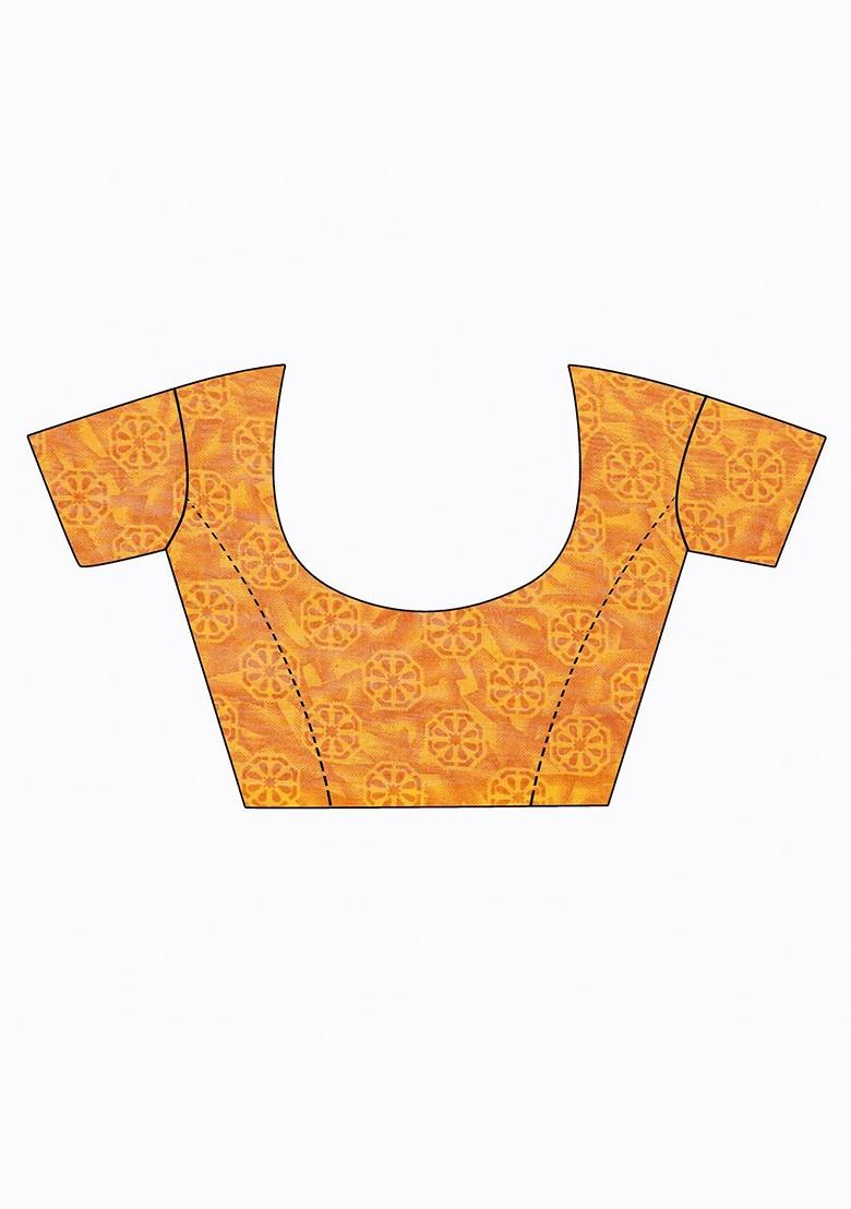 Red Embroidered Georgette Saree Set (Set Of 2)