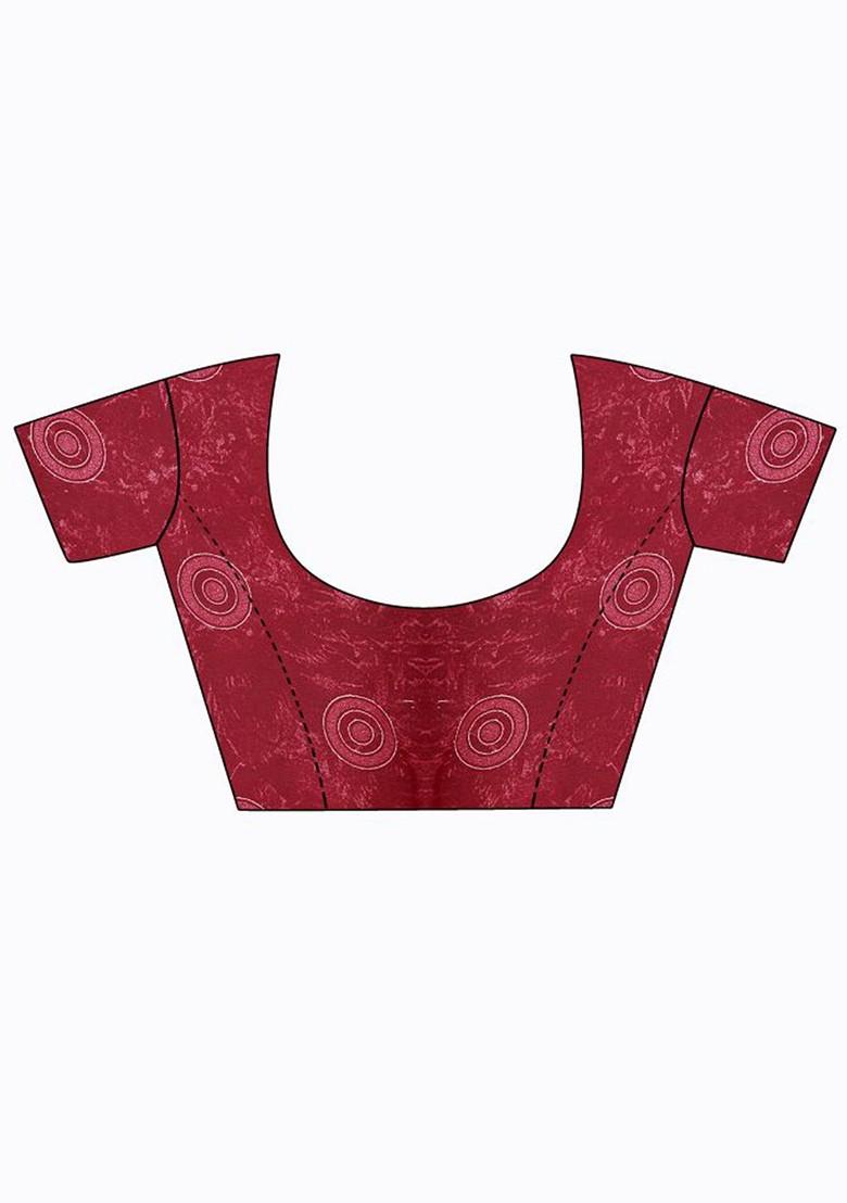 Beige Floral Georgette Saree Set (Set Of 2)