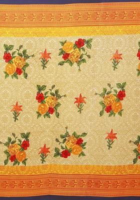 Beige Embroidered Georgette Saree Set