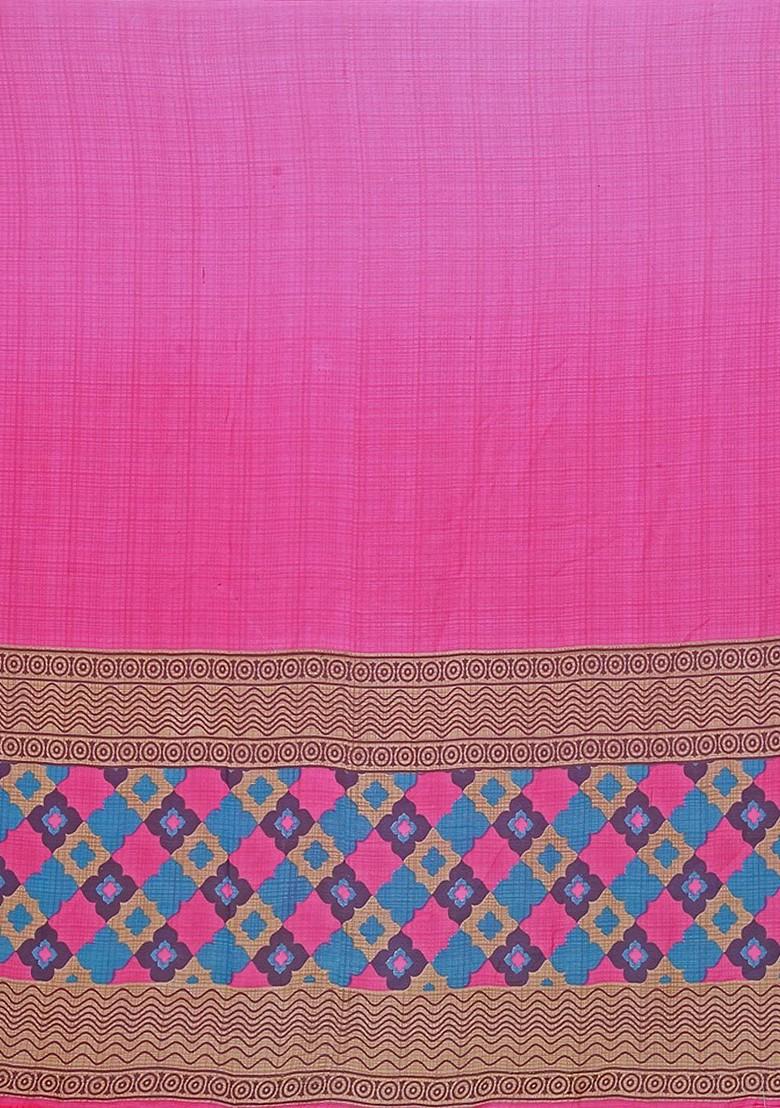 Beige Floral Georgette Saree Set (Set Of 2)