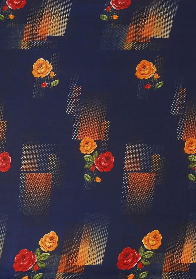 Pink Embroidered Georgette Saree Set (Set Of 2)